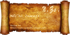 Nübl Zsanett névjegykártya
